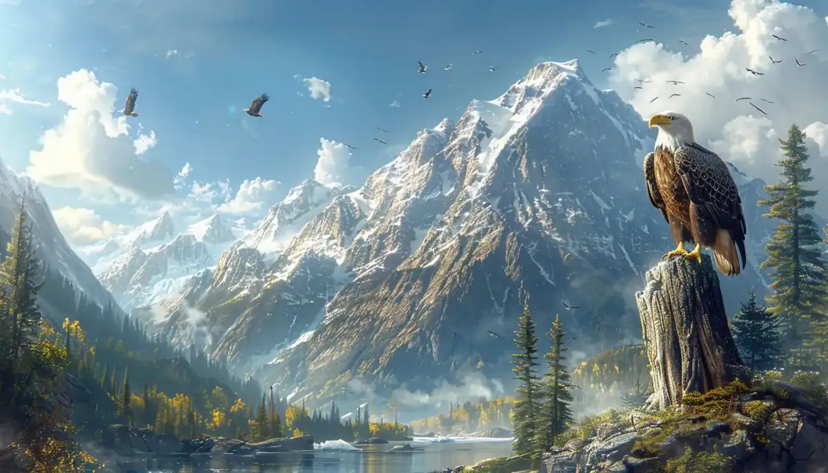 Bald Eagles, magestic birds in the mountains and valleys