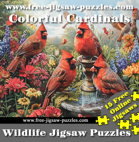 Cardinals | Colorful wildbirds jigsaws