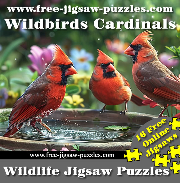 Cardinals wild birds jigsaws