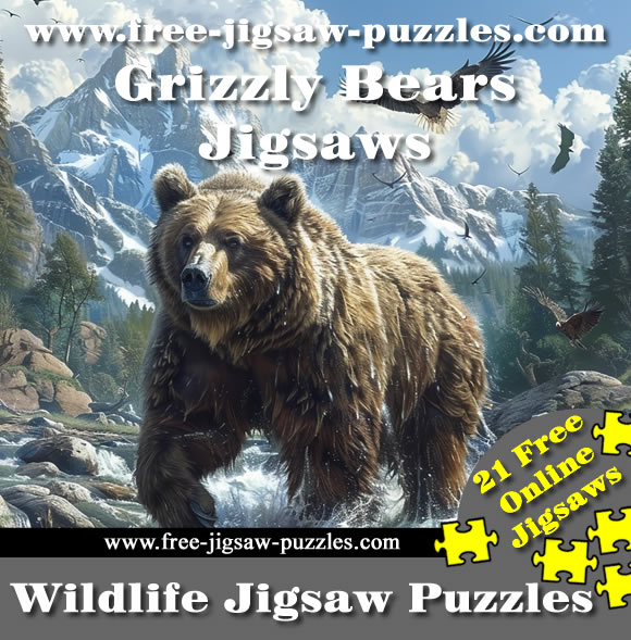 Grizzly bears in the wild jigsaws | 21 online jigsaws