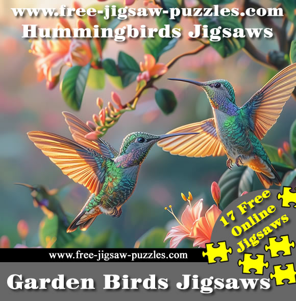 Hummingbirds in the garden Jigsaw Puzzles