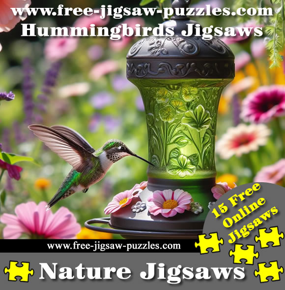 Hummingbirds in the garden Jigsaw Puzzles