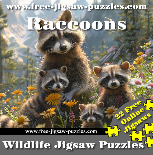 Cool and Funny Raccoons jigsaws | 22 Free Jigsaw Puzzles